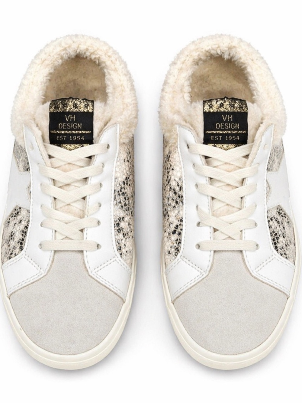 Vintage Havana White and Beige Women's Sneakers